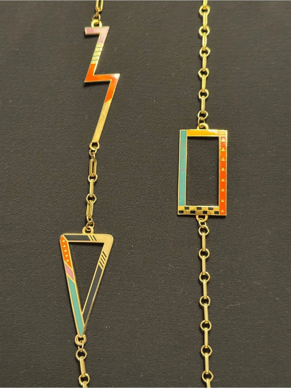 Laurel Burch Aarin Zi Lightning Enamel Necklace 37”